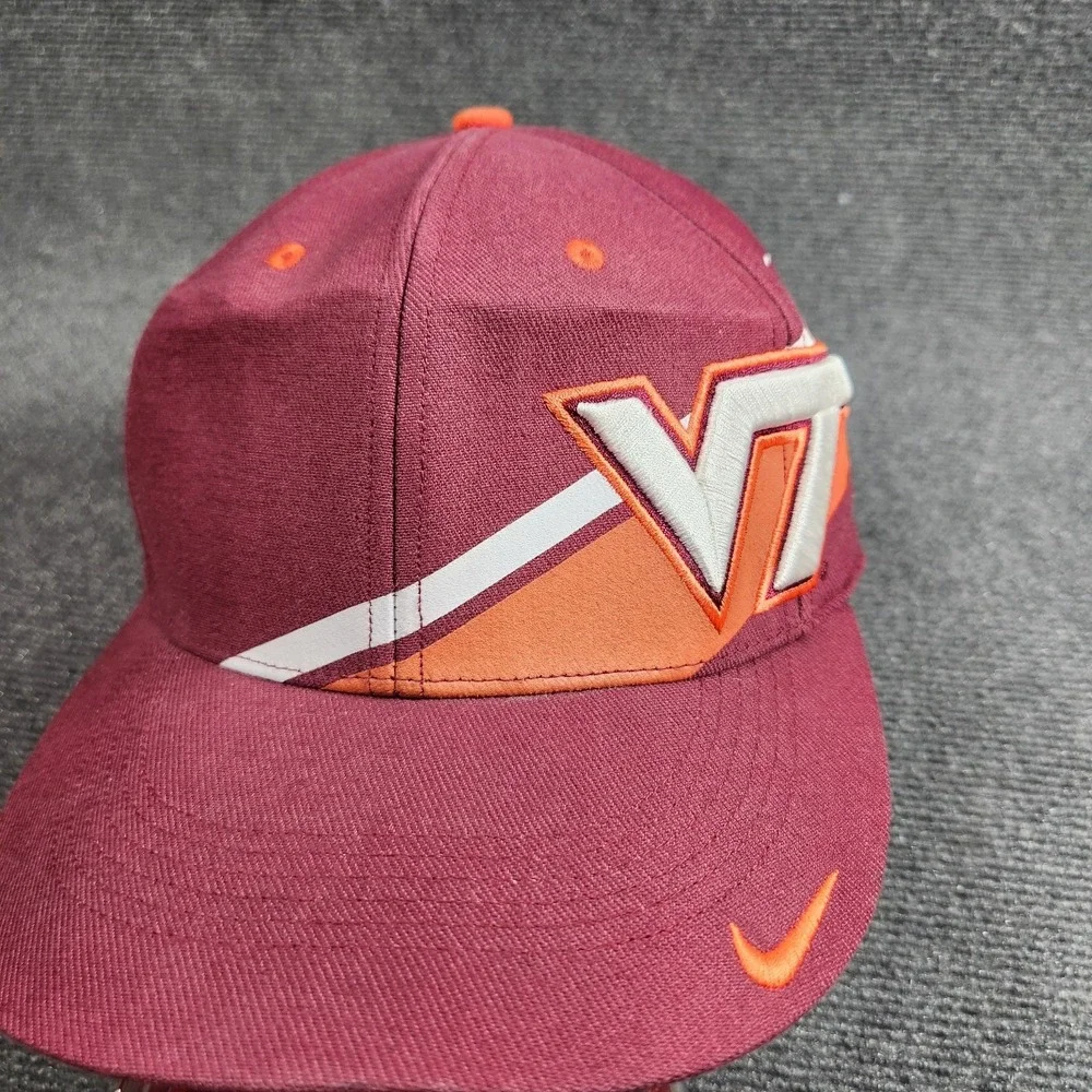 Virginia Tech Hokies‎ Hat Adult One Size Stretch Fitted Nike Y2K NCAA College